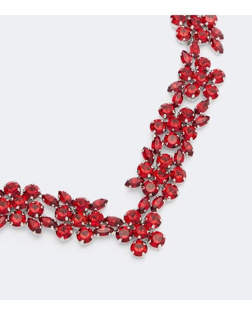 Simone Rocha Red Crystal-Embellished Necklace
