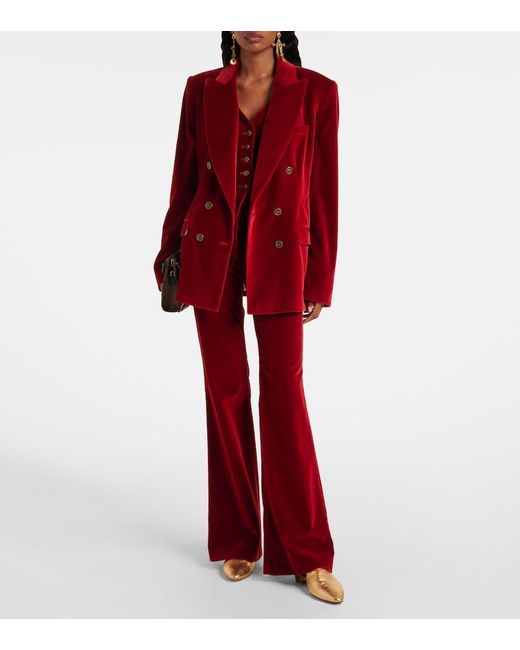 Etro Red Double-Breasted Jacket With Peak Revers