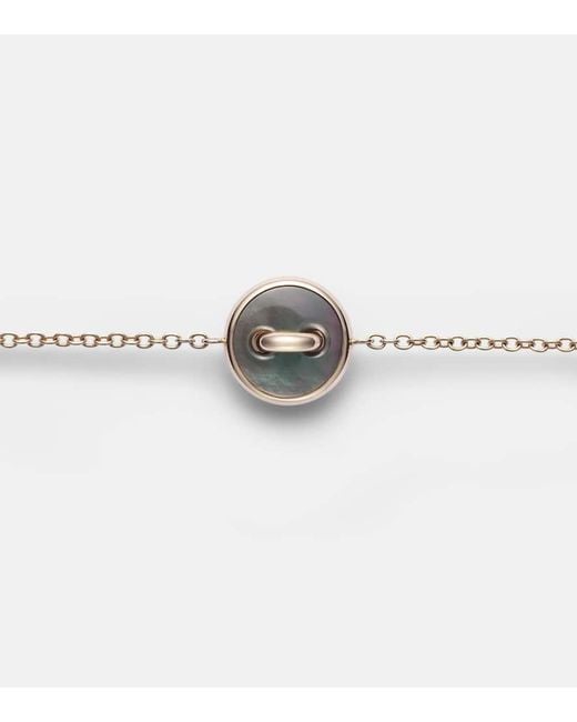 Bracelet Pom Pom Dot En Rhodium Plaque Or Rose 18, Nacre Et Diamants Pomellato en coloris Metallic