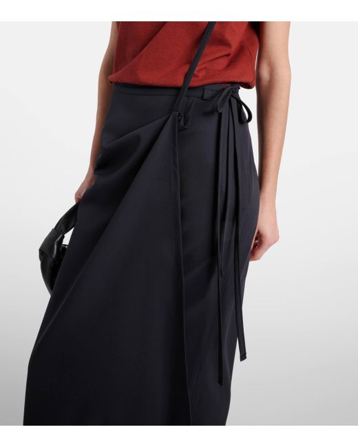 Lemaire Black Virgin Wool Wrap Skirt
