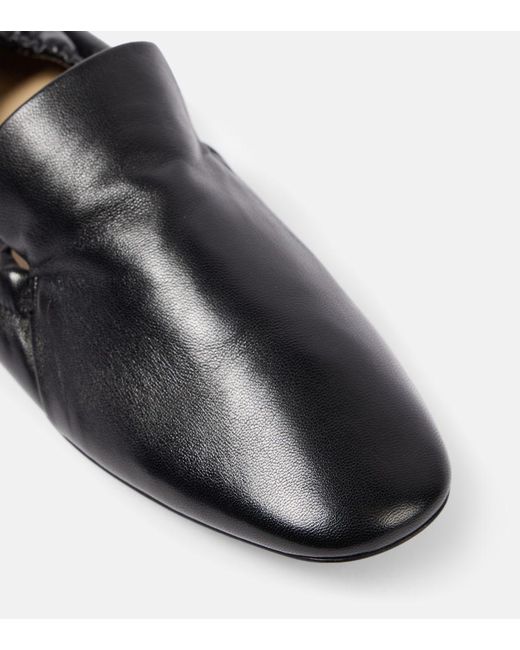 Le Monde Beryl Black Mocassino Leather Loafers
