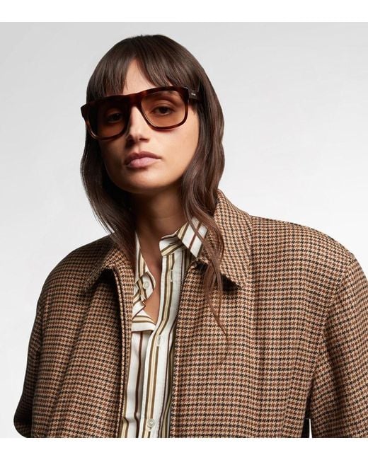 Saint Laurent Brown Sl 558 Square Sunglasses
