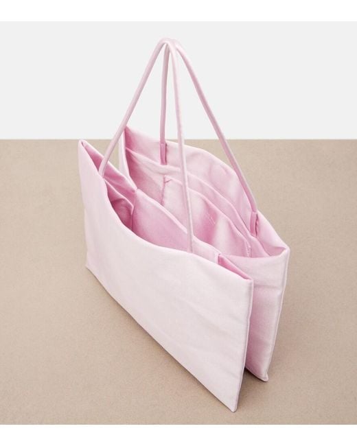The Row Pink Cecily Medium Satin Tote Bag