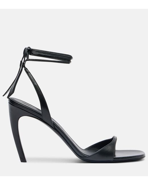 The Attico Black Ora 95 Leather Sandals