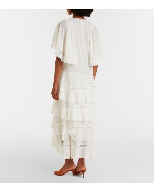 Dorothee Schumacher White Dreamful Cotton And Silk Midi Dress