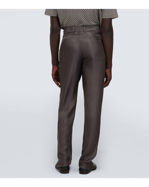 Giorgio Armani Gray Straight Pants for men