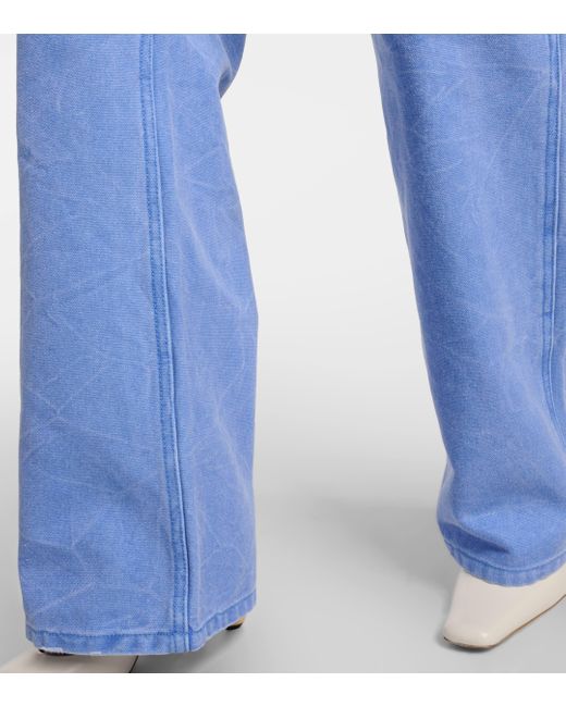 Pantalon droit Palma en toile Acne en coloris Blue