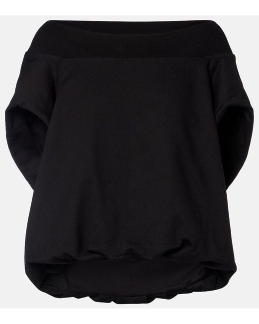 Dries Van Noten Black Cocoon Cotton Jersey Sweatshirt