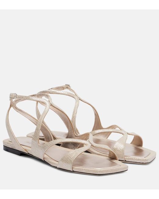 Jimmy Choo Natural Sandalen Ayla Aus Leder