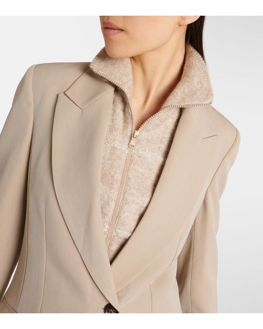 Brunello Cucinelli Natural Wool-Blend Blazer