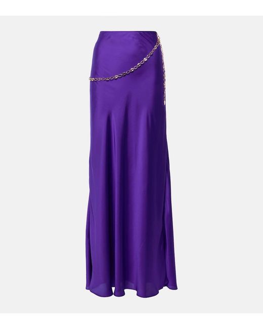 Rabanne Purple Chain-Detail Maxi Skirt