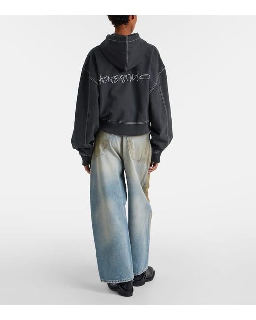 Sudadera De Algodon Con Logo Acne de color Black