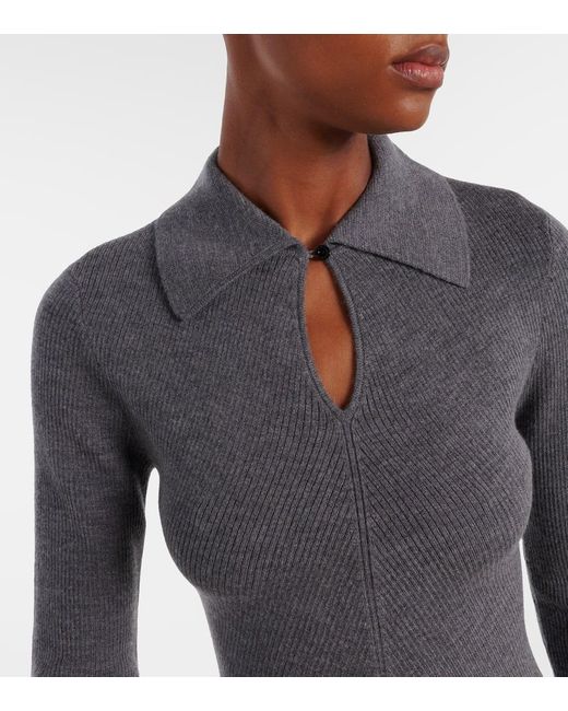 Emilia Wickstead Gray Ambrose Wool Sweater