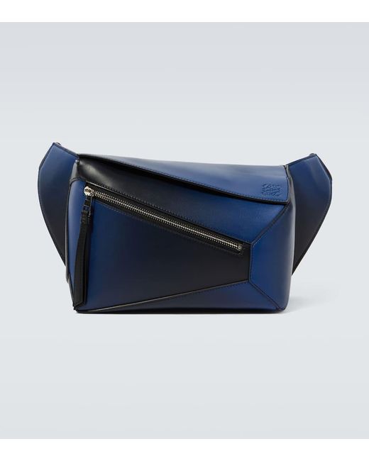 Loewe Blue Puzzle Small Leather Belt Bag for men