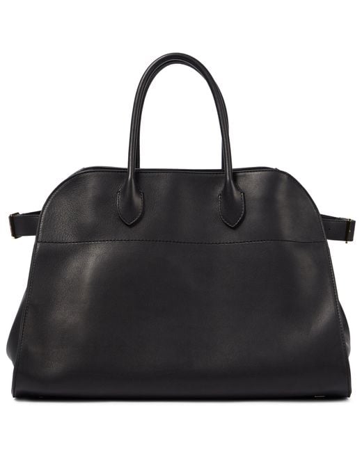 The Row Margaux Leather Tote in Black | Lyst