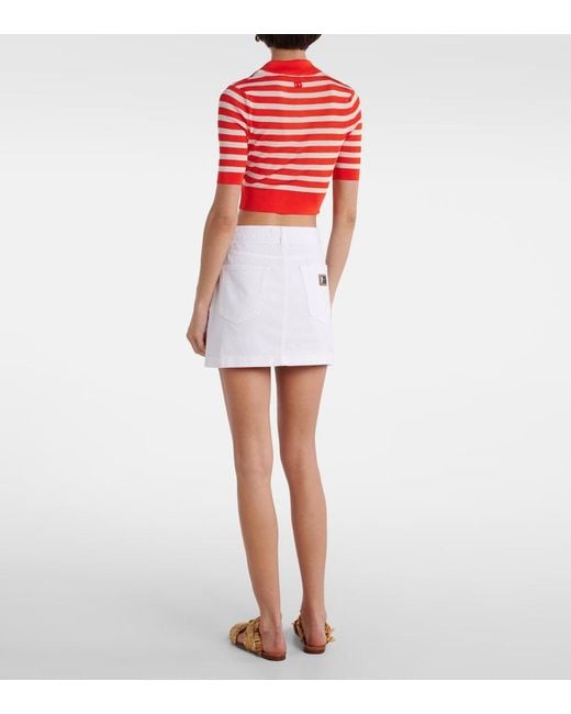 Dolce & Gabbana White Denim Miniskirt