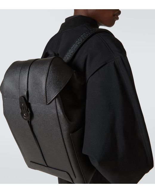 Christian Louboutin Black Leather Groovy Backpack for men