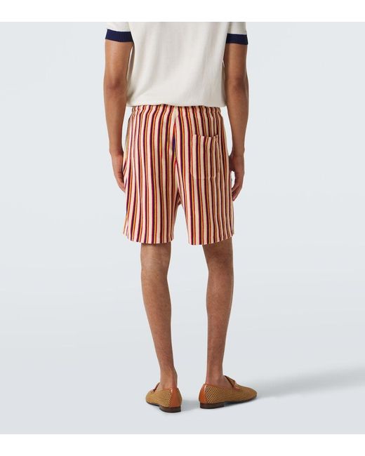 Valentino Red Striped Terry Shorts for men