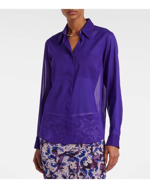 Dries Van Noten Purple Silk-Blend Shirt