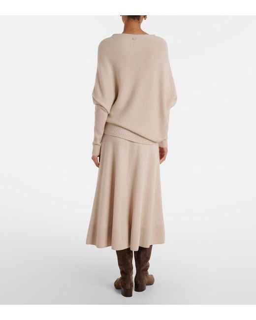 Agnona Natural Cashmere Midi Skirt