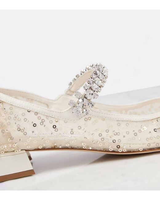 Pumps Bing Con Cristalli E Paillettes di Jimmy Choo in White