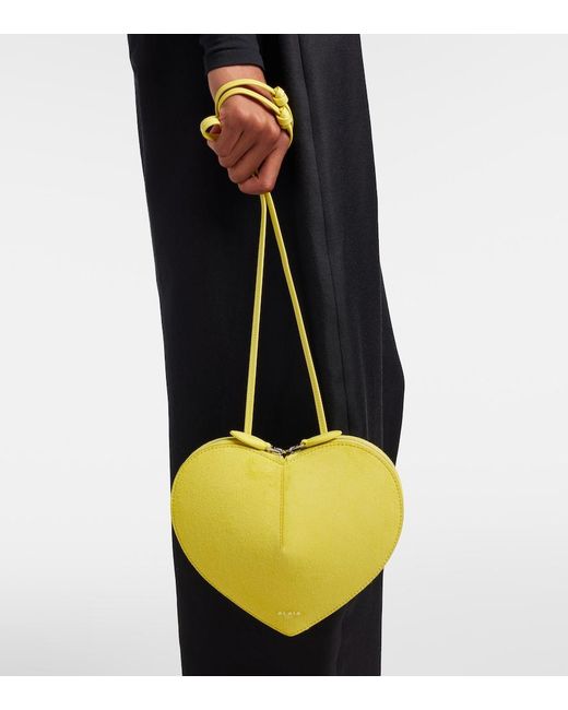 Alaïa Yellow Le Cour Leather And Suede Crossbody Bag