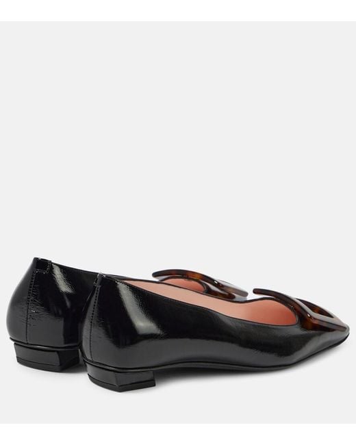 Roger Vivier Black Belle Vivier 25 Patent Leather Pumps