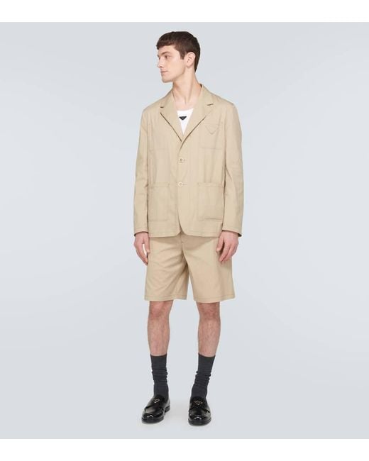 Mocassins En Cuir A Logo Prada pour homme en coloris Black