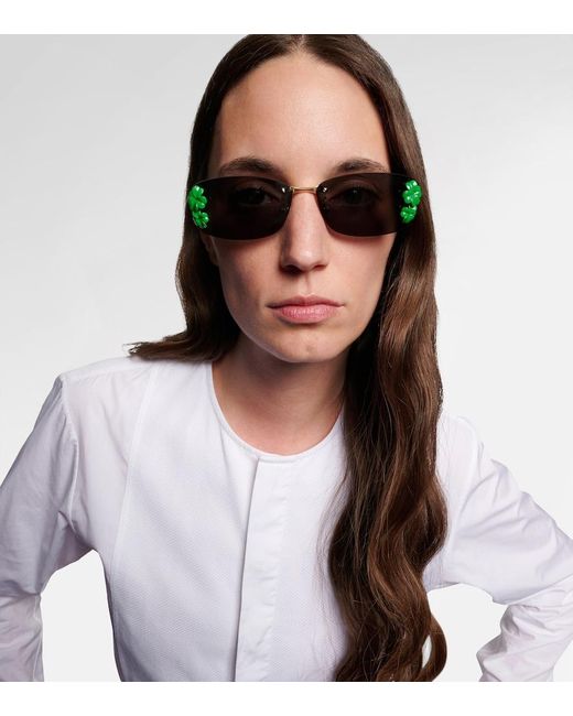 Dior Brown Dior Clover S1U Rectangular Sunglasses
