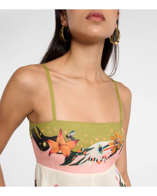 Robe Midi En Lin Imprimé Evergreen X Meagan Boyd ALÉMAIS en coloris Multicolor