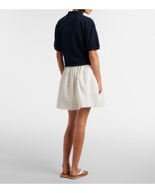 Miu Miu White Cotton And Linen-Blend Poplin Miniskirt
