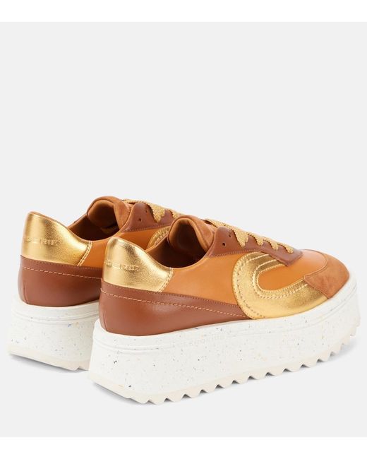 Robert Clergerie Brown Awake Leather Platform Sneakers