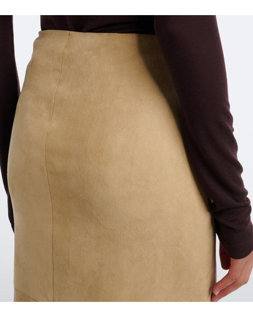 Stouls Natural Winona Suede Midi Skirt