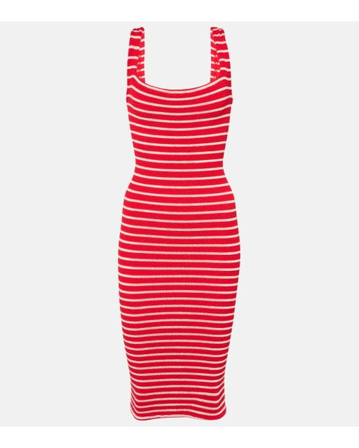 Hunza G Red Striped Minidress