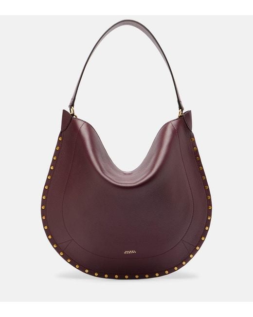 Isabel Marant Purple Schultertasche Oskan Medium Aus Leder