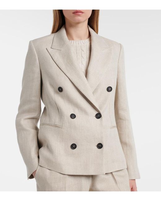 Brunello Cucinelli Natural Linen And Cotton Blazer