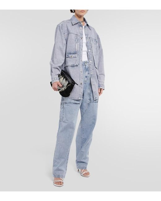 Isabel Marant Blue Paciane Wide-Leg Cargo Jeans