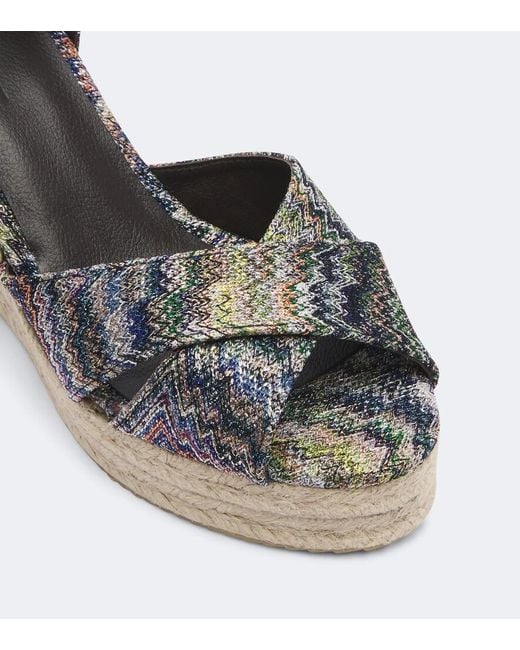 Missoni Metallic Zigzag Wedge Sandals