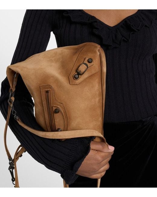 Balenciaga Brown Le City Small Suede Tote Bag