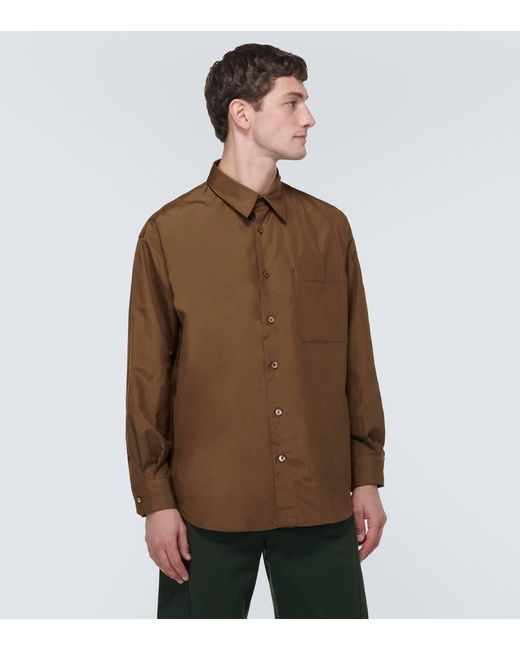 Camisa de seda Lemaire de hombre de color Brown
