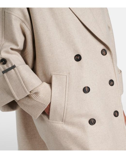 Brunello Cucinelli Natural Oversized Wool Coat