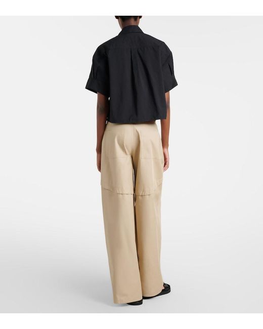 Loewe Natural Paula's Ibiza Cotton Wide-Leg Pants
