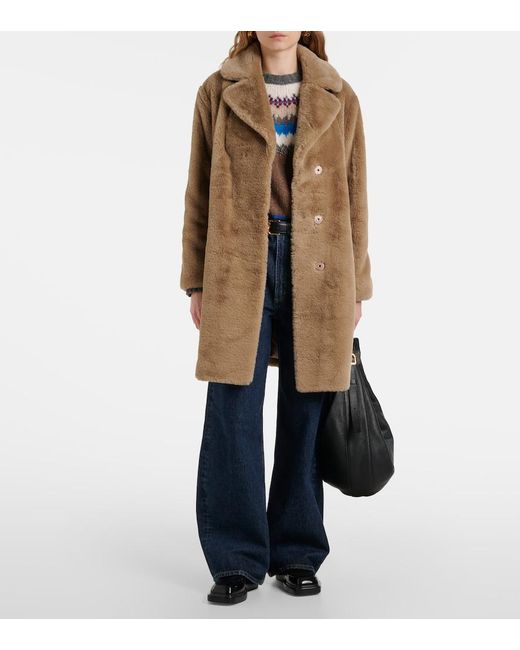 Velvet Natural Evalyn Faux Fur Coat
