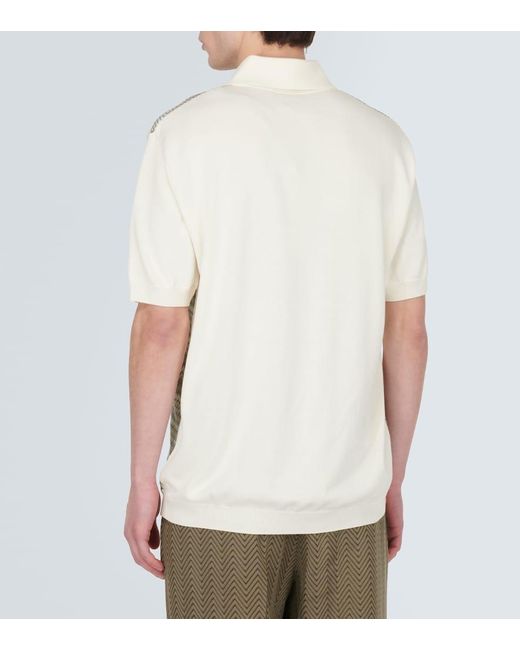 Missoni White Cotton And Silk Polo Shirt for men