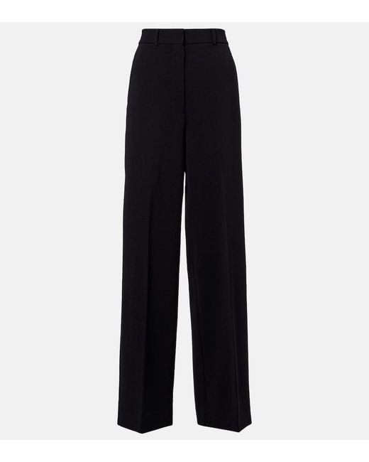 Sportmax Black Vetusta Crepe Wide-Leg Pants