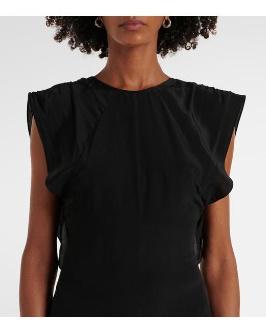 Faithfull The Brand Black Palome Silk Maxi Dress