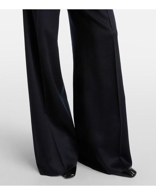 Max Mara Blue Ori Camel Hair Wide-Leg Pants