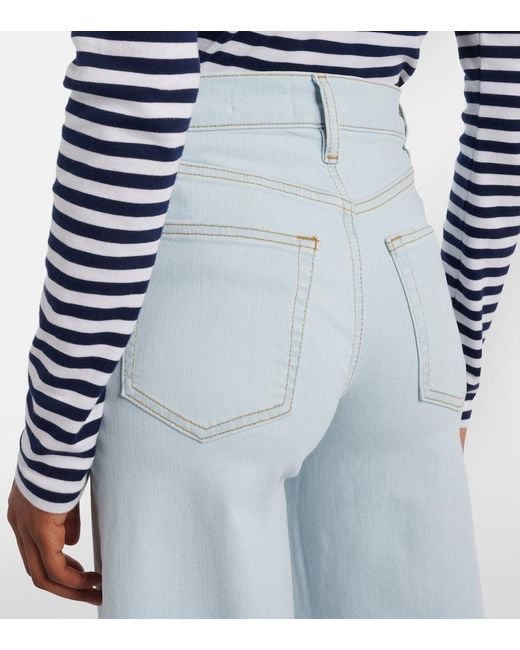 FRAME Blue Le Slim Palazzo Wide-Leg Jeans