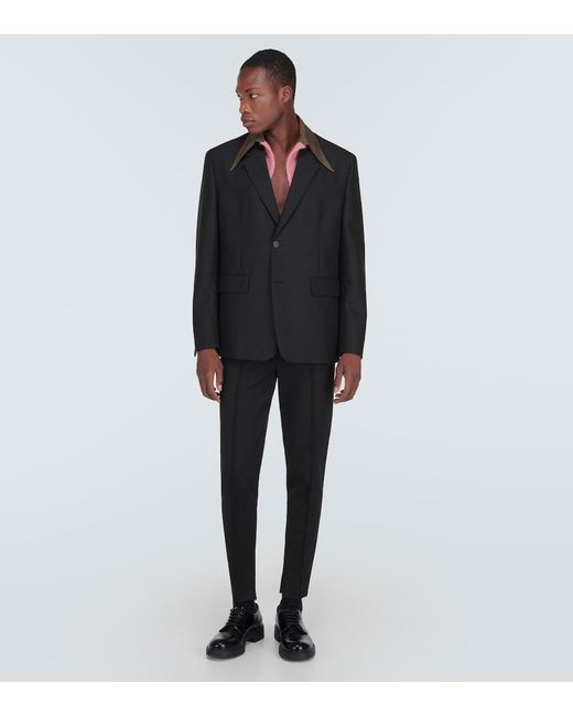 Prada Black Wool And Mohair Suit Jacket for men