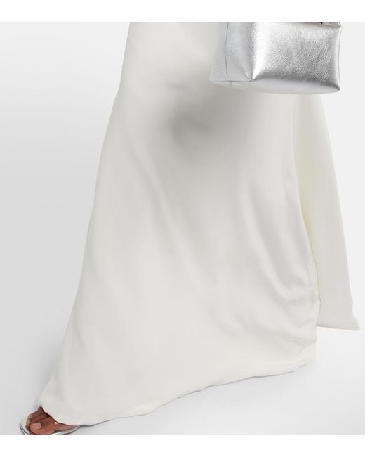 Miss Sohee White Crystal-Embellished Silk Cutout Gown
